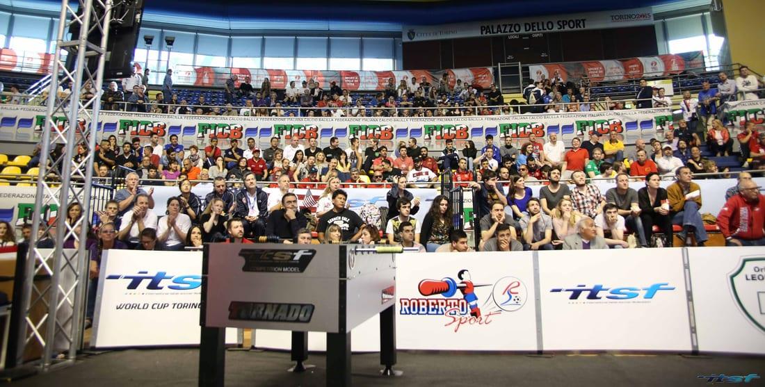 Foosball tournament crowd